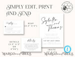 TEMPLETT  
 Hochzeits Einladung Download Moderne Hochzeits Einladungsvorlage, Sofortdownload Boho Hochzeitskarten, Einfache Hochzeits Einladung Druckbare Vorlage Rustikale Einladungen7