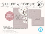 TEMPLETT wedding invitation download Elegant wedding invitation template, Instant download Invite, Printable Invites For Home Printing, violet boho wedding invitations9