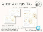 TEMPLETT wedding invitation download Fine art gold sunflowers wedding invitation template, Instant download Boho Wedding Invites, Invitation Printable Template Elegant Invites10
