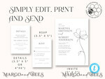TEMPLETT  
 Hochzeits Einladung Download Feine Kunst Hochzeits Einladungsvorlage, Sofortiger Download Boho Hochzeitskarten, Einfache Hochzeits Einladung druckbare Vorlage, Elegante Einladungen7