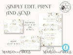 TEMPLETT wedding invitation download Modern wedding invitation template, Instant download Fine Art Wedding Invites, Simple Wedding Invitation Printable Template, Elegant Invites8