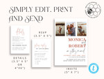 TEMPLETT wedding invitation download Elegant Blush wedding Invitation Suite with Photo Template Instant Download Printable Invites Home Printing Pink Modern Wedding Cards Set6