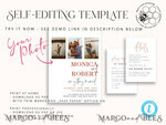 TEMPLETT wedding invitation download Elegant Blush wedding Invitation Suite with Photo Template Instant Download Printable Invites Home Printing Pink Modern Wedding Cards Set6