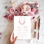 TEMPLETT wedding invitation download Rustic wedding Invitations Set Template, Instant Download Printable Invites Home Printing,Simple Elegant Wedding Invitation Card Set WRoses89