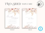 TEMPLETT wedding invitation download Modern Boho wedding Invitations Set Template, Instant Download Printable Invites Home Printing, Simple Rustic Wedding Invitation Card Set9
