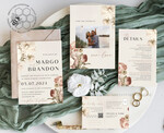 TEMPLETT  
 Hochzeits Einladung Download Boho Rosen Hochzeitskarten Set Vorlage, Sofortiger Download Druckbare Einladungen Heimdruck, Einfache Karten10