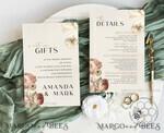 TEMPLETT  
 Hochzeits Einladung Download Boho Rosen Hochzeitskarten Set Vorlage, Sofortiger Download Druckbare Einladungen Heimdruck, Einfache Karten10