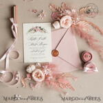 TEMPLETT  
 Hochzeits Einladung Download Elegante Blush Hochzeitseinladung Vorlage, Sofortiger Download Druckbare Einladungen für den Heimdruck, Pink Boho Hochzeitseinladungskarten-Set Vorlage7