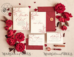 TEMPLETT wedding invitation download Maroon Fall wedding invitation template, Instant download Boho Wedding Invites Autumn Burgundy Invitation Printable Template Simple Fine Art9