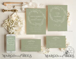 TEMPLETT wedding invitation download Boho Garden wedding Invitations Evite Set Template, Instant Download Printable Invites Home Printing, Sage Green Wedding Invitation Cards9