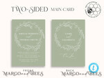 TEMPLETT wedding invitation download Boho Garden wedding Invitations Evite Set Template, Instant Download Printable Invites Home Printing, Sage Green Wedding Invitation Cards9