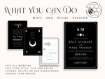 TEMPLETT wedding invitation download Black wedding invitation template, Instant download tarot Wedding Invites, Goth Wedding Invitation Printable Template, skeleton invites16