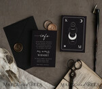 TEMPLETT wedding invitation download Black wedding invitation template, Instant download tarot Wedding Invites, Goth Wedding Invitation Printable Template, skeleton invites16