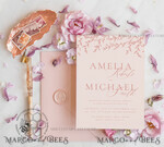 TEMPLETT wedding invitation download Elegant Blush wedding Invitation Template, Instant Download Printable Invites Home Printing, Pink Boho branch Wedding Invitation Card Set 8