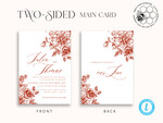 TEMPLETT wedding invitation download Boho Modern wedding Invitations Evite Set Template, Instant Download Printable Invites Home Printing Fall Heart Wedding Invitation Cards WB710