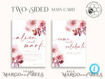TEMPLETT wedding invitation download Boho fall wedding Invitations Set Template, Instant Download Printable Invites Home Printing, Mauve Blush Pink Autumn Fine Art Invitation Card Set8
