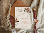 TEMPLETT wedding invitation download Boho fall wedding Invitations Set Template, Instant Download Printable Invites Home Printing, Terracotta Autumn Wedding Invitation Card Set7