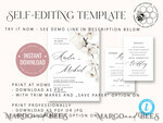 TEMPLETT wedding invitation download Simple wedding invitation template, Instant download Boho Wedding Invites, Elegant Wedding Invitation Printable Template, Modern Invites11