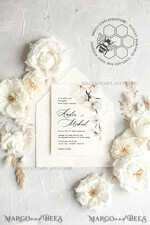 TEMPLETT wedding invitation download Simple wedding invitation template, Instant download Boho Wedding Invites, Elegant Wedding Invitation Printable Template, Modern Invites11