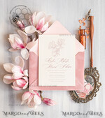 TEMPLETT wedding invitation download Elegant Spring Blush wedding Invitation Suite with Photo Template Instant Download Printable Invites Home Printing Pink Modern Wedding Cards Set8