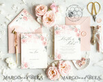 TEMPLETT wedding invitation download Elegant Rustic wedding Invitations Set Template, Instant Download Printable Invites Home Printing, Simple Boho Wedding Invitation Card Set10