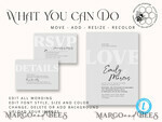 TEMPLETT wedding invitation download Simple wedding invitation template, Instant download Boho Wedding Invites, Elegant Wedding Invitation Printable Template, Modern Invites7