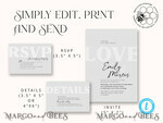 TEMPLETT wedding invitation download Simple wedding invitation template, Instant download Boho Wedding Invites, Elegant Wedding Invitation Printable Template, Modern Invites7