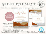 TEMPLETT wedding invitation download Terracotta Mountain wedding invitation template, Instant download Simple Wedding Invites, Forest Wedding Invitation Printable Template, terracotta invites8