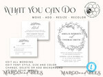 TEMPLETT wedding invitation download Fine Art Wreath wedding Invitations Evite Set Template Instant Download Printable Invites Home Printing Boho Chick Invitation Smartphone Set9