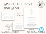 TEMPLETT wedding invitation download Sage Green wedding invitation template, Instant download Greenery Wedding Invites, Eucalyptus  Garden Wedding Invitation Printable6