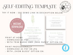 TEMPLETT wedding invitation download Sage Green wedding invitation template, Instant download Greenery Wedding Invites, Eucalyptus  Garden Wedding Invitation Printable6