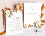 TEMPLETT  
 Hochzeits Einladung Download Boho Herbstblumen Hochzeitskarten Set Vorlage, Sofortdownload Druckbare Einladungen für den Heimdruck, Einfache Karten beige10
