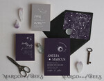 TEMPLETT wedding invitation download Moon wedding invitation template, Instant download Tarot Invites, Moon and Stars Purple Invitation Printable Templates, Self Editabe Wedding Invitation Suite8