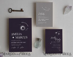 TEMPLETT wedding invitation download Moon wedding invitation template, Instant download Tarot Invites, Moon and Stars Purple Invitation Printable Templates, Self Editabe Wedding Invitation Suite8