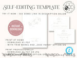 TEMPLETT  
 Hochzeits Einladung Download Elegante Hochzeitseinladungsvorlage, einfache Sofort-Download druckbare Einladungen für den Heimdruck, Boho Baby Breath Hochzeitseinladungskartenset.8