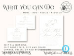 TEMPLETT  
 Hochzeits Einladung Download Elegante Hochzeitseinladungsvorlage, einfache Sofort-Download druckbare Einladungen für den Heimdruck, Boho Baby Breath Hochzeitseinladungskartenset.8