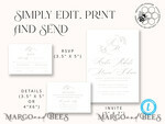 TEMPLETT  
 Hochzeits Einladung Download Elegante Hochzeitseinladungsvorlage, einfache Sofort-Download druckbare Einladungen für den Heimdruck, Boho Baby Breath Hochzeitseinladungskartenset.8