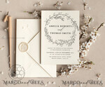 TEMPLETT wedding invitation download Fine art Wreath wedding invitation template, Instant download Boho Wedding Invites, Simple Invitation Printable Template, Elegant Invites8