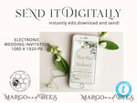 TEMPLETT wedding invitation download Boho Arch wedding Invitations Evite Set Template, Instant Download Printable Invites Home Printing, Sage Green Garden Invitation Set WBoho1510