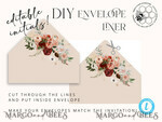 TEMPLETT wedding invitation download Modern Rustic wedding Invitations Set Template, Instant Download Printable Invites Home Printing, Simple Boho Wedding Invitation Card Set9