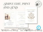 TEMPLETT wedding invitation download passport wedding invitation template, Instant download destination Wedding Invites, travel  Printable Template  Invitations, boarding pass7
