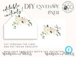 TEMPLETT wedding invitation download Floral wedding Invitations Set Template, Instant Download Printable Invites Home Printing, Simple Boho Wedding Invitation Card Set WRoses559