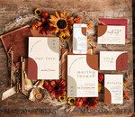 TEMPLETT wedding invitation download Burnt Orange Arch wedding Invitation Set Template, Instant Download Printable Invites Home Printing, Simple Boho Wedding Invitation Card Set, rust inviation template , copper fall invites instant download template online evite set 11