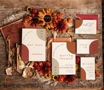 TEMPLETT wedding invitation download Burnt Orange Arch wedding Invitation Set Template, Instant Download Printable Invites Home Printing, Simple Boho Wedding Invitation Card Set, rust inviation template , copper fall invites instant download template online evite set 11