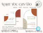 TEMPLETT wedding invitation download Burnt Orange Arch wedding Invitation Set Template, Instant Download Printable Invites Home Printing, Simple Boho Wedding Invitation Card Set, rust inviation template , copper fall invites instant download template online evite set 11
