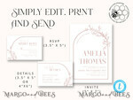 TEMPLETT wedding invitation download Elegant Blush wedding Invitation Template, Instant Download Printable Invites Home Printing, Pink Boho Wedding Invitation Card Set Template8