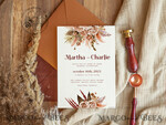 TEMPLETT wedding invitation download Boho fall wedding Invitations Set Template, Instant Download Printable Invites Home Printing, Terracotta Autumn Fine Art Invitation Card Set7