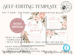 TEMPLETT  
 Hochzeits Einladung Download Elegantes Boho-Hochzeitseinladungsset Vorlage, Sofortiger Download Druckbare Einladungen Heimdruck, Einfaches Boho-Hochzeitseinladungskarten-Set7