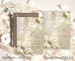 TEMPLETT  
 Hochzeits Einladung Download Elegante Vintage Blumen Malerei Öl Hochzeitseinladungen Set Vorlage, Sofort-Download Druckbare Einladungen Heimdruck, Einfache Hochzeitskarten11