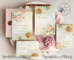 TEMPLETT  
 Hochzeits Einladung Download Romantische Vintage Blumen Hochzeitskarten Set Vorlage, Sofortiger Download Druckbare Einladungen Heimdruck, Einfache Karten10